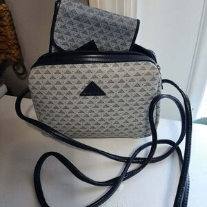 LIZ CLAIBORNE 1984 Vintage/Retired Navy On Grey 2 Pc Set